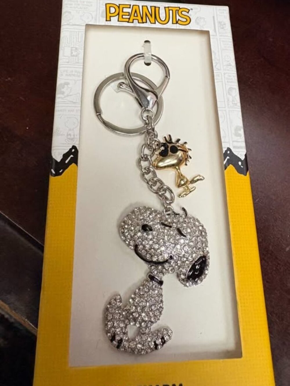 Peanuts Snoopy & Woodstock Rhinestone Bag Charm - New - Picture 4 of 8